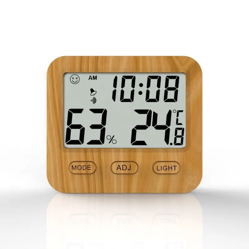 Digital Temperature Thermometer CH-915 Digital Thermostat Temperature Sensor Lcd Display Wooden Color Room Control Household Humidity Thermometer