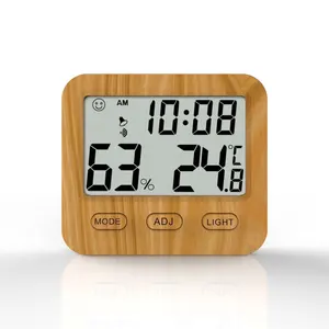 Digital Temperature Thermometer CH-915 Digital Thermostat Temperature Sensor Lcd Display Wooden Color Room Control Household Humidity Thermometer