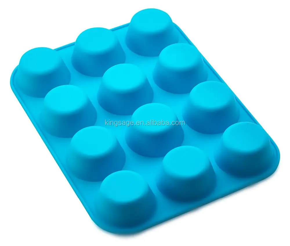 Christmas hot sale silicone cupcake muffin pan cake mold bakeware in round shape