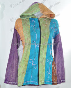 Bohemio hermoso lavado enzimático sudaderas con capucha chaqueta ropa CSWJ 202 - Product Image 1