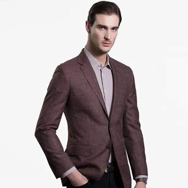 Costume d'hiver pour hommes, veste demi-toile de couleur marron, pour le travail, blazer, nouvelle collection 2020