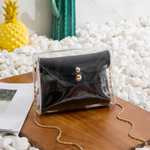 Donne IN PVC trasparente Trasparente del sacchetto di spalla dell'unità di elaborazione Della Catena Della Benna Crossbody bag con sacchetto dell'unità di elaborazione - Product Image 4