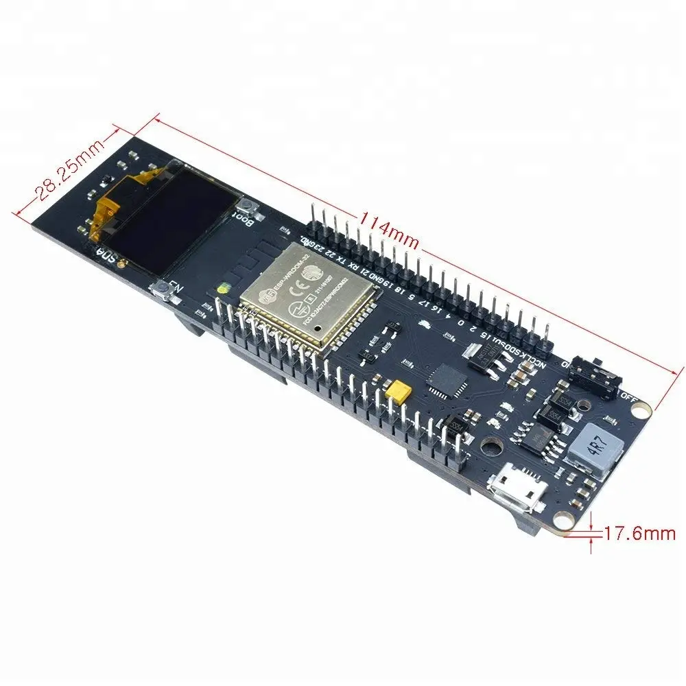 ESP32 Herziening 1 Wifi Bluetooth Module Met 0.96 Inch Oled-scherm 18650 Lithium Batterij Houder Development Board CP2102 Chip
