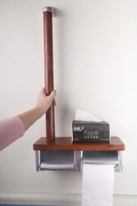Home Dekorative Toilette Bambus Tissue Handlauf und Massivholz Haltegriff mit Zink legierung Halterung und ABS Tissue Box