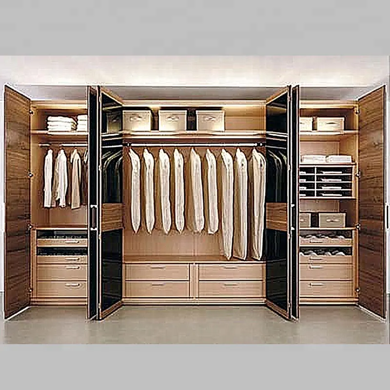 2022 Malaysia factory no additional tax Glass Sliding Folding Door Bedroom Wardrobe