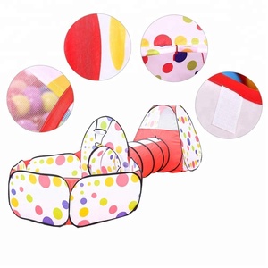 Tente de jeu pour enfants, tente de jeu en forme de Tunnel pour tipi, facile à plier, 3 pièces, pour maison de jeux en plein air, <span class=keywords><strong>cabane</strong></span> et piscine de boules d'océan - Product Image 3