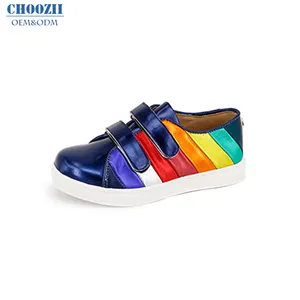 2022 Choozii OEM Designer Großhandel Kinder Casual Trendy Little Boys Schuhe Luxus Custom ize Rainbow Stripe Hard Sole Sneakers