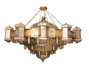 Chandeliers Lighting Arabic Fancy Antique Brass Mosque Project Chandelier Hot Sell Hotel Lighting Large Lamp