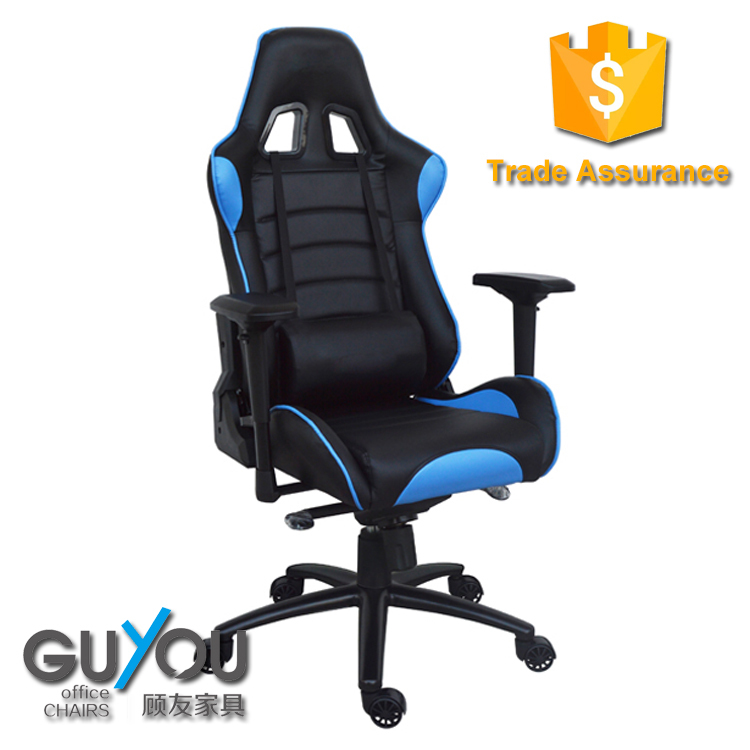 Recliner chair Racing Style 2D armrest office chair with pillow neck and waist pillow