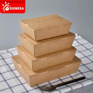 Caixa de papel de alimento tek kullanımlık take away kraft gıda ambalajı - Product Image 4
