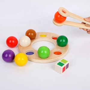 rompecabezas mano coordinación ojo Montessori cuentas enseñanza SIDA clip canicas de madera juguete educativo de montessori - Product Image 4
