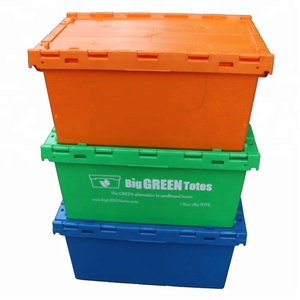Recipientes de armazenamento de plástico qs <span class=keywords><strong>80l</strong></span>, caixa lógica com tampas, armazenamento de totes com tampas - Product Image 6