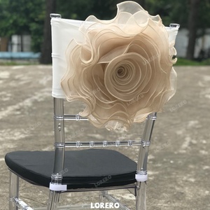 Housse <span class=keywords><strong>de</strong></span> <span class=keywords><strong>chaise</strong></span> en mousseline élastique romantique pour décoration <span class=keywords><strong>de</strong></span> <span class=keywords><strong>mariage</strong></span>, vente en gros, pour nœuds <span class=keywords><strong>de</strong></span> <span class=keywords><strong>chaise</strong></span> - Product Image 3