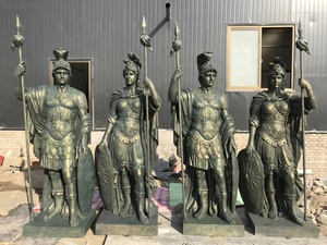 Western ancient Greek large resin warrior sculture giardino in fibra di vetro statue di cavalieri maschili e femminili - Product Image 2