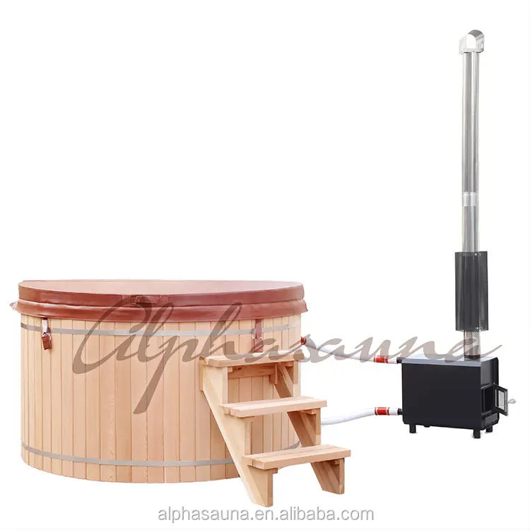 Canadian Red Cedar Wood fired hot tub for sale