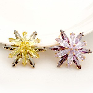 Teemi luxe gros Champange Or <span class=keywords><strong>Marquise</strong></span> Cut Peridot Boucles d'oreilles zircon cubique fleurs pour les femmes Soirée Bar Sexy Bijou - Product Image 5