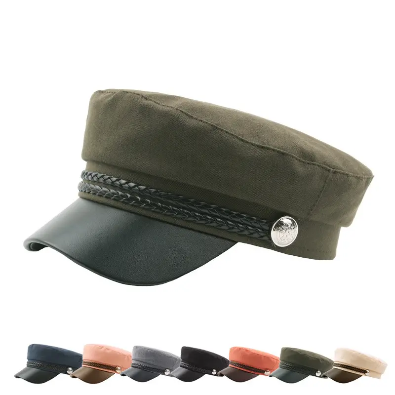 Hot Sale Japan Style Student Cotton Linen Hat Army Captain Cap