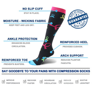 Hohe Qualität Band Gemusterten Akademie Kompression Socken Hersteller Für Männer & Frauen - Product Image 3