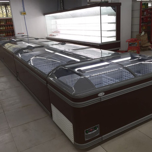 Profunda <span class=keywords><strong>Isla</strong></span> Congelador/Congelador/Nestlé Congelador Curva Puerta De Cristal para la Exhibición <span class=keywords><strong>Del</strong></span> Supermercado - Product Image 2