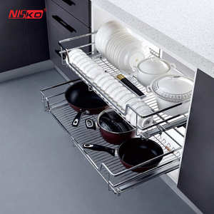 Cestello per cassetti in acciaio inossidabile da cucina, supporto per cestello portaoggetti estraibile nel mobile, <span class=keywords><strong>scolapiatti</strong></span> - Product Image 5
