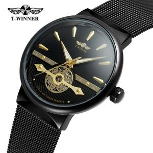 Montre de luxe T-WINNER Noble Top Fashion pour homme, bracelet <span class=keywords><strong>en</strong></span> acier inoxydable, automatique, analogique, alarme, résistante à l'eau - Product Image 3