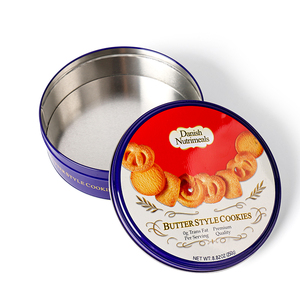 Christmas Metal Box Round Tin Box Christmas Round Package Danish Butter Cookie Tin Metal Box