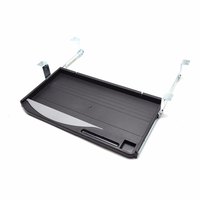 Desk DIY Sliding Drawer High-Impact Plastic Black Ergonomic Computer Keyboard Tray 305x545x26mm RoHS REACH Certified OEM