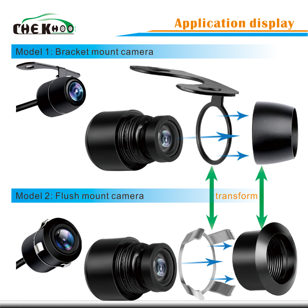 Автомобильная камера заднего вида, камера ночного видения, водонепроницаемая парковочная камера заднего вида с углом обзора 170 градусов, HD-видео, система заднего вида 2 в 1