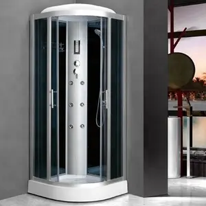 Corner portable steam fibreglass shower cubicle with accessories