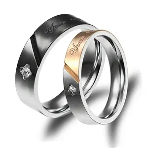 玛拉里时尚奢华美丽设计手术钢订婚戒指情侣戒指