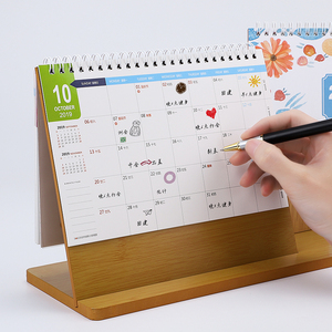 ปฏิทินตั้งโต๊ะไม้สำหรับตกแต่งสำนักงานทำจากไม้มีที่ใส่ปากกาพร้อมกล่องของขวัญแบบกำหนดเอง<span class=keywords><strong>2019</strong></span> - Product Image 4