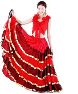 En iyi dans YENI İspanyol boğa güreşi dans eteği oryantal dans altın etek dikiş etek kostüm