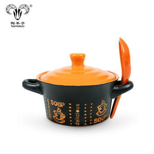 High Quality Stoneware Handle <strong>Small</strong> Ceramic <strong>Pot</strong> with <strong>Lid</strong> and Spoon/soup <strong>Pot</strong> Ceramic - Product Image 4