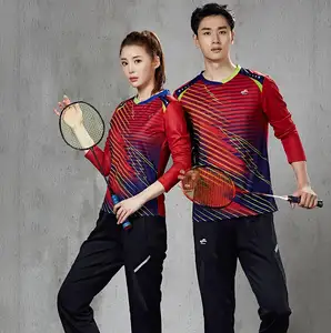 Professionele Custom Sport Wear Quick Dry Mannen Vrouwen Tennis Slijtage Badminton Dragen