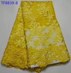 Toptan yeni gelen fransız dantel saree fransız chantilly dantel parti elbise için