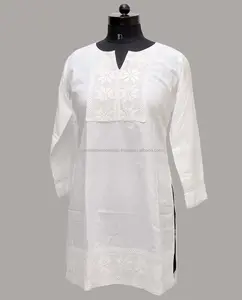 सफेद सूती महिला कम कपड़े के लिए आकस्मिक और औपचारिक पहनने/पूरे बिक्री सस्ते गर्मियों कपास औरत की पोशाक