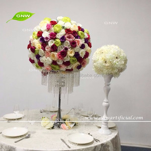 GNW <span class=keywords><strong>CTRA</strong></span>-1705019 Rose en soie blanc Rose fleur couleurs table à manger de mariage centres de table avec support en acrylique - Product Image 2