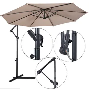 BSCI factory Wholesale polyester heavy duty canvas parasol,outdoor canvas garden parasol umbrella