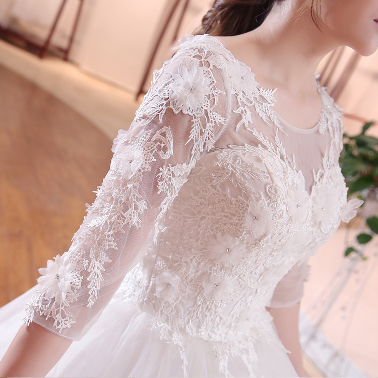 lace dress 2018 korean Wholesale ball gown russian wedding dress,1 Piece