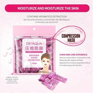 BIOAQUA Pro ince cilt bakımı <span class=keywords><strong>DIY</strong></span> tek kullanımlık Nonwoven kumaş sıkıştırılmış yüz maskesi - Product Image 4