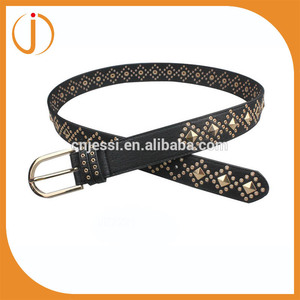 Remache de oro y <span class=keywords><strong>ojal</strong></span> mujeres jeans cinturón hecho <span class=keywords><strong>a</strong></span> <span class=keywords><strong>mano</strong></span> - Product Image 1