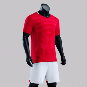 Toptan kırmızı boş tay kaliteli özel spor forması yeni model futbol forması camisetas de futbol