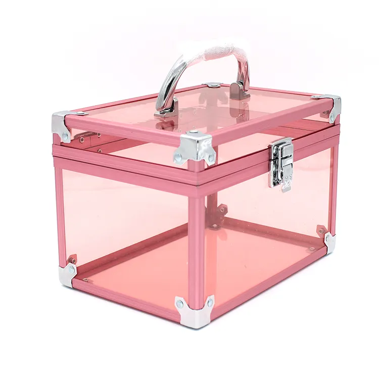 Pinky Acryl Display Makeup Kosmetik Aufbewahrung sbox mit Deckel griff