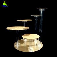 Vente en gros de supports à gâteaux en acrylique transparent à 5 niveaux Présentoir pour aliments à gâteaux Support pour gâteaux de mariage Décoration de table à dessert de mariage