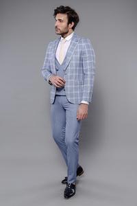 <span class=keywords><strong>Costume</strong></span> pour homme à motif écossais, <span class=keywords><strong>costume</strong></span> chinois, <span class=keywords><strong>costume</strong></span> <span class=keywords><strong>bleu</strong></span> pour homme, veste et pantalon pour homme, <span class=keywords><strong>costume</strong></span> de <span class=keywords><strong>mariage</strong></span> - Product Image 5