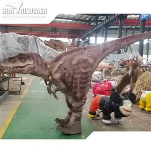 本物のサイズの動物のマスコット大人のウォーキングディロフォサウルス恐竜の衣装