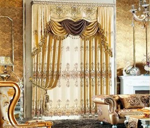 패브릭 커튼 및 커튼 도매 새로운 스타일 부드러운 스트라이프 거실 100% 폴리 에스터 정전 직물, 100% 폴리 에스터 구슬 로프 - Product Image 6