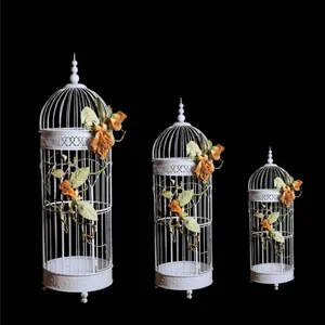 Cage à oiseaux décorative suspendue pour mariage, support de sol, petite cage à oiseaux