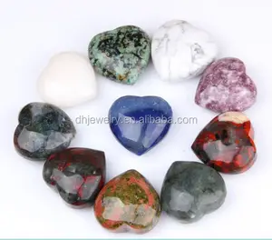 Atacado natural polido pedra preciosa cristal misto coração, cristais, pedras de cura, artesanato dobrável