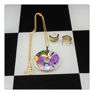 Custom Gold Luxury Jewelry Set with Earring Chain and Pendent Manufacturing Enamel <strong>Stainless</strong> <strong>Steel</strong> <strong>Jewellery</strong> DES029 - Product Image 1